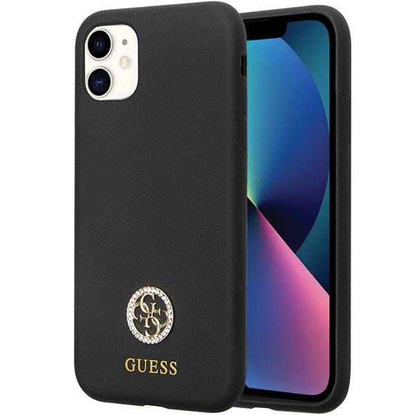Capa Guess Silicone Logo Strass 4G para iPhone 11 / Xr - preta