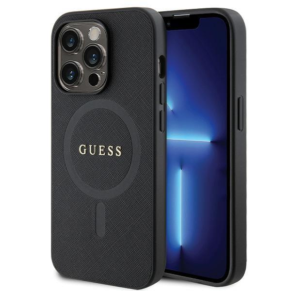 Capa Guess Saffiano MagSafe para iPhone 14 Pro - preta