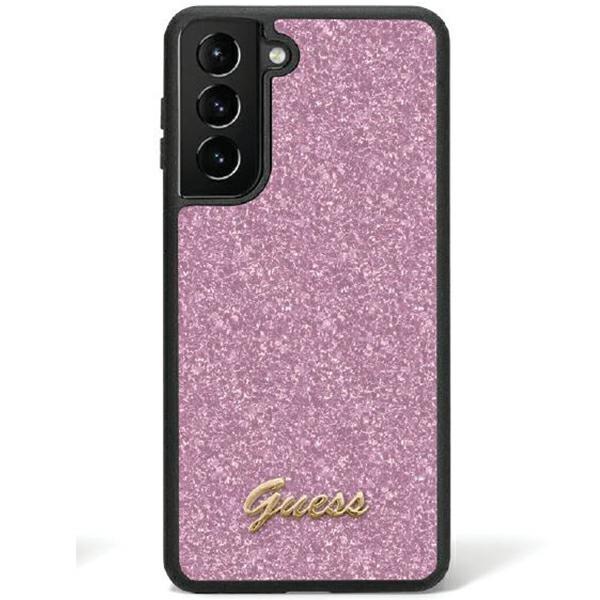 Capa Guess Glitter Script para Samsung Galaxy S24 - roxa