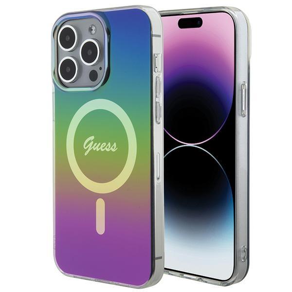 Capa Guess IML Iridescente MagSafe para iPhone 15 Pro - preta