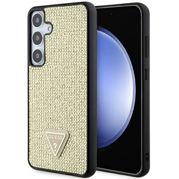 Etui Guess Rhinestone Triangle para Samsung Galaxy S24+ - dourado