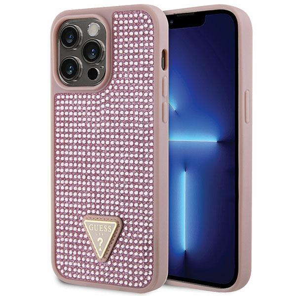 Capa Guess Rhinestone Triangle para iPhone 14 Pro Max - rosa