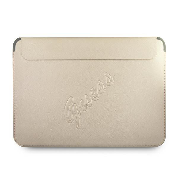 Capa Guess Saffiano Script para laptop de 13'' - dourada