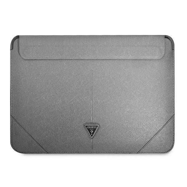 Capa Guess Saffiano Triangle Logo para laptop de 14'' - prateada