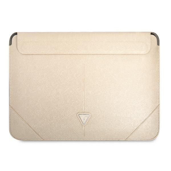 Capa Guess Saffiano Triangle Logo para laptop de 16'' - bege