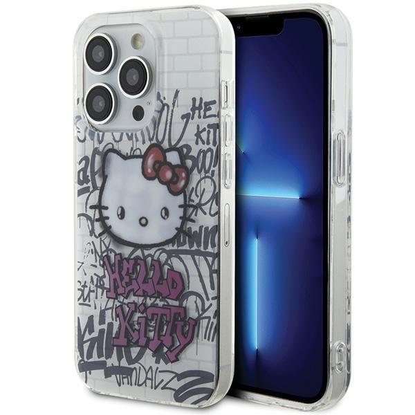 Etui Hello Kitty IML Kitty On Bricks Graffiti para iPhone 14 Pro - branco