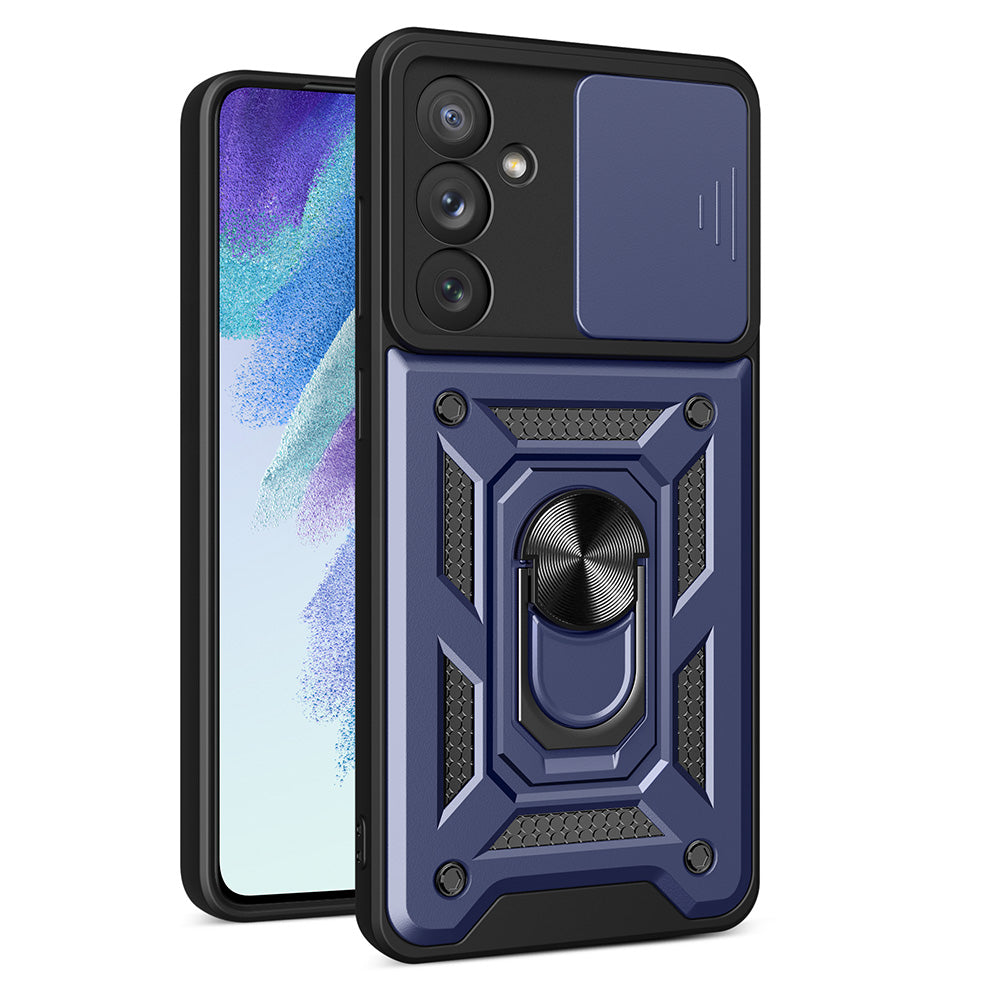 Capa Híbrida Camshield Armor para Samsung Galaxy A54 5G, capa robusta com proteção para a câmera na cor azul.