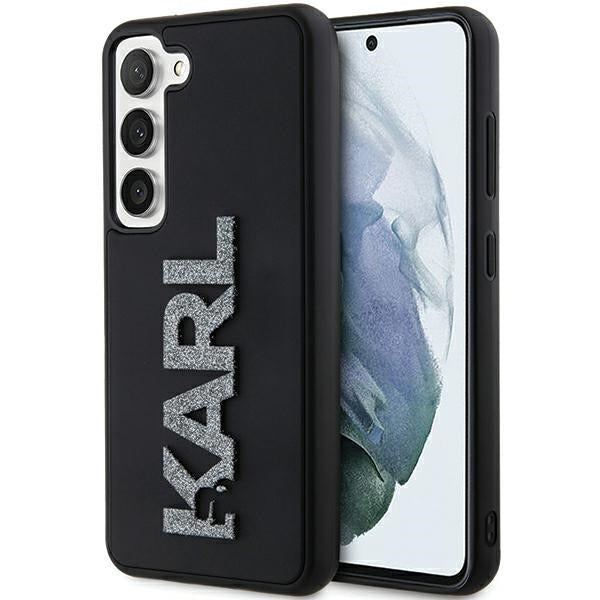 Estojo Karl Lagerfeld 3D Rubber Glitter Logo para Samsung Galaxy S23 - preto