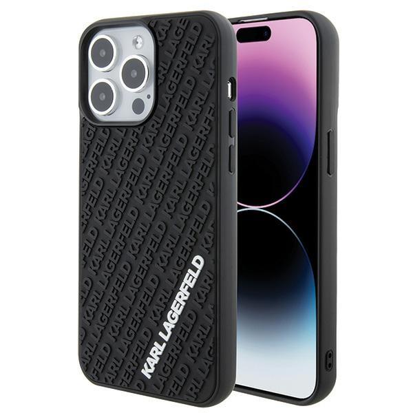 Etui Karl Lagerfeld 3D Rubber Multi Logo para iPhone 15 Pro Max - preto