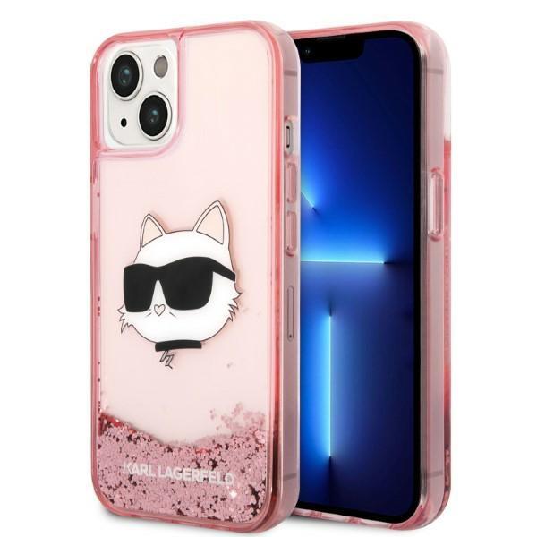 Capa Karl Lagerfeld Glitter Choupette Head para iPhone 14 Plus - rosa