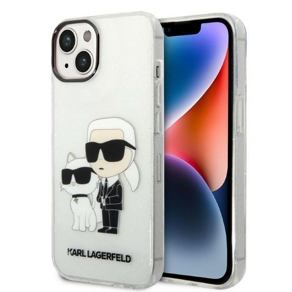 Etui Karl Lagerfeld Glitter Karl&Choupette para iPhone 14 Plus - transparente