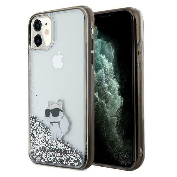 Capa Karl Lagerfeld Liquid Glitter Choupette para iPhone 11 / Xr - transparente