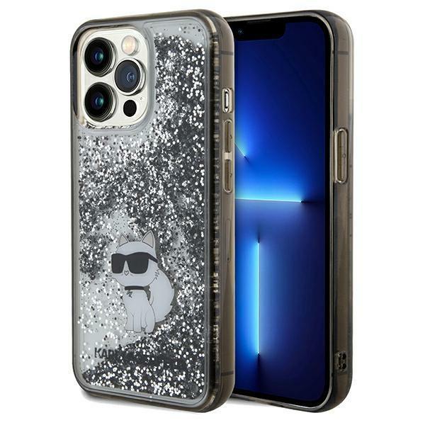 Capa Karl Lagerfeld Liquid Glitter Choupette para iPhone 13 Pro / 13 - transparente