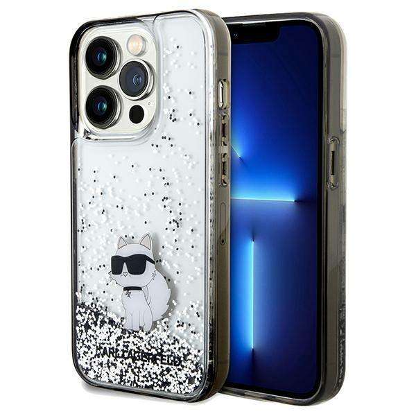 Etui Karl Lagerfeld Liquid Glitter Choupette para iPhone 14 Pro - transparente