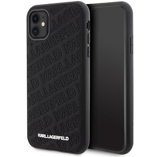 Capa Karl Lagerfeld Quilted K Pattern para iPhone 11 / Xr - preta