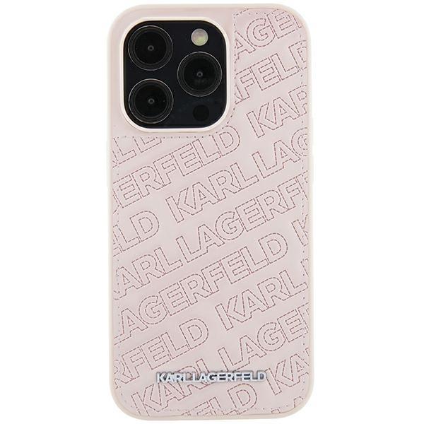 Capa Karl Lagerfeld Quilted K Pattern para iPhone 15 - rosa