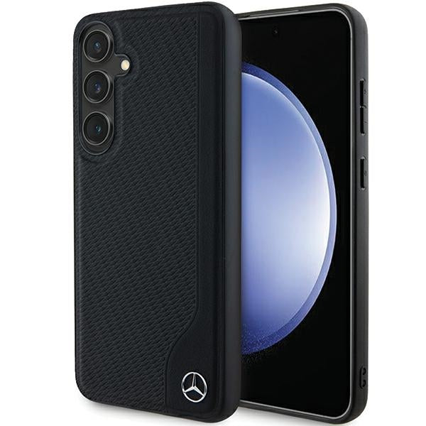 Etui Mercedes Leather Debossed Line MagSafe para Samsung Galaxy S24+ - preto