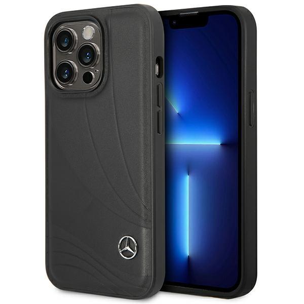 Etui Mercedes Leather Wave Pattern para iPhone 14 Pro Max - preto