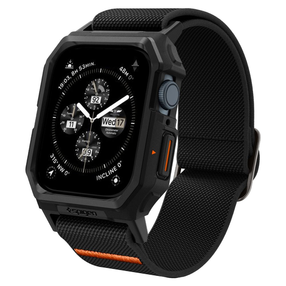 Estojo com alça Spigen Lite Fit Pro para Apple Watch 4 / 5 / 6 / 7 / 8 / 9 / SE (44 / 45 mm) - preto fosco