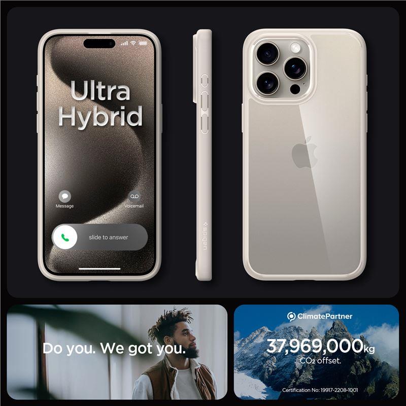 Capa Spigen Ultra Hybrid para iPhone 15 Pro Max - titânio natural