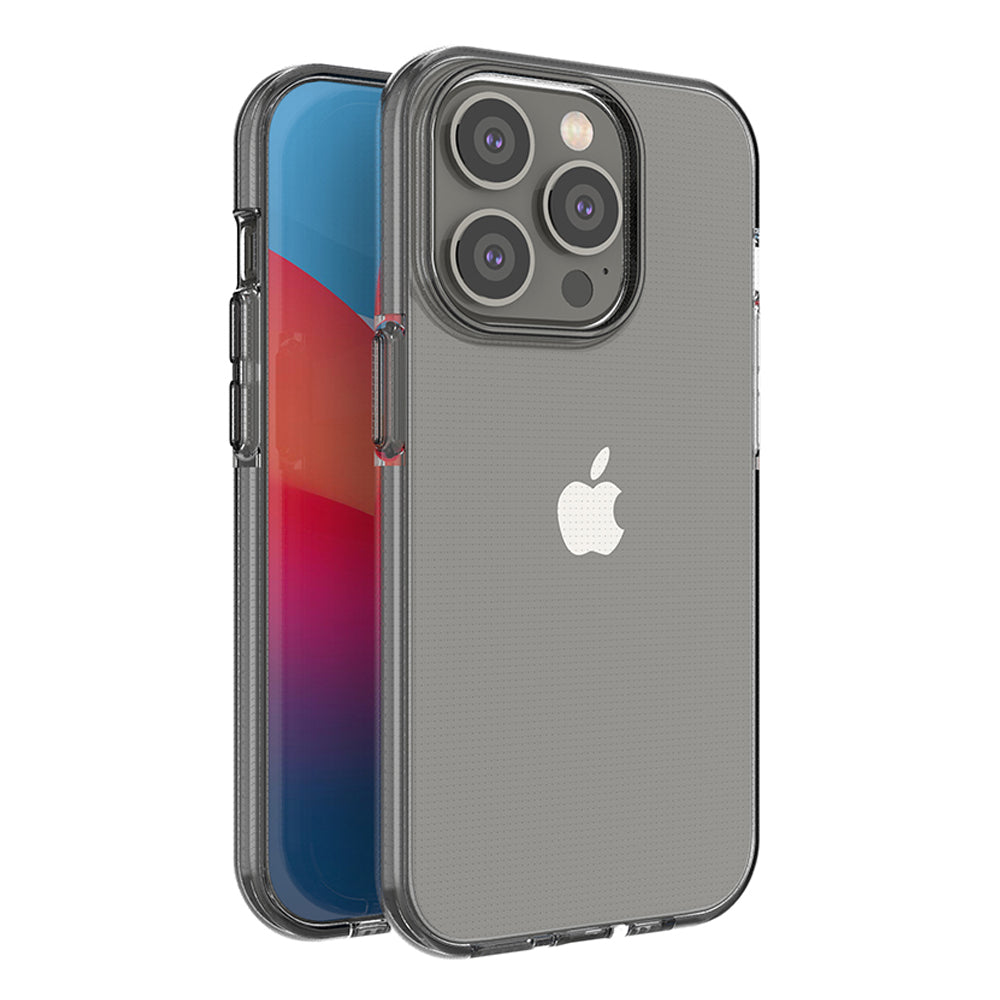 Capa de silicone Spring Case para iPhone 14 Pro com moldura preta.