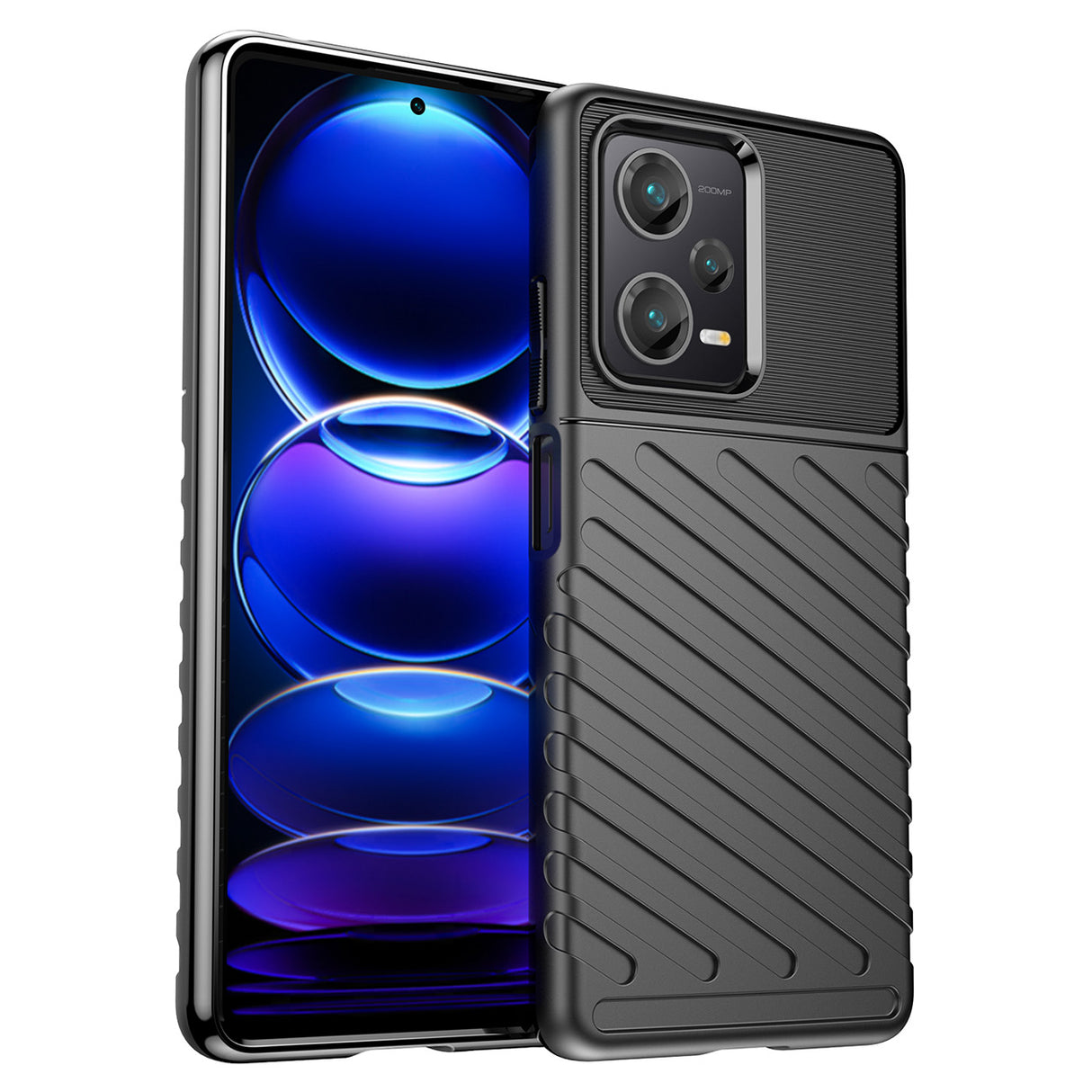 Capa Thunder Case para Xiaomi Redmi Note 12 Pro+ de silicone blindado na cor preta.