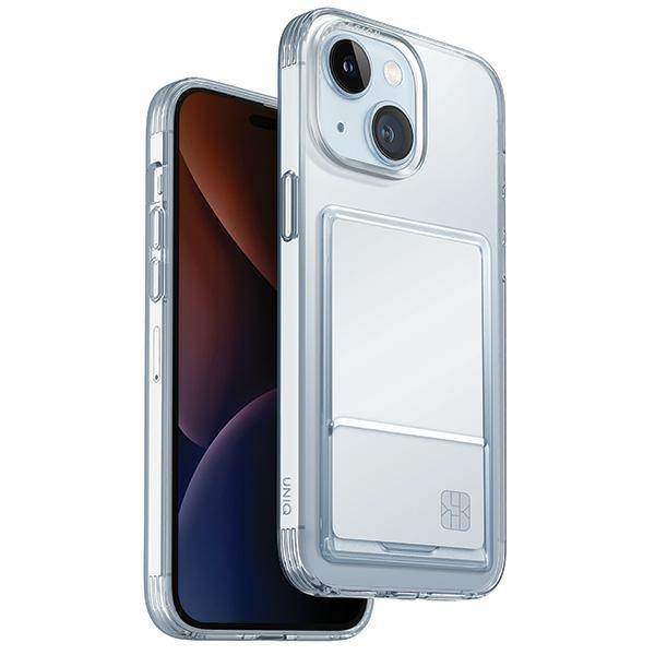 Etui UNIQ Air Fender com porta-cartões de identificação para iPhone 15 - transparente
