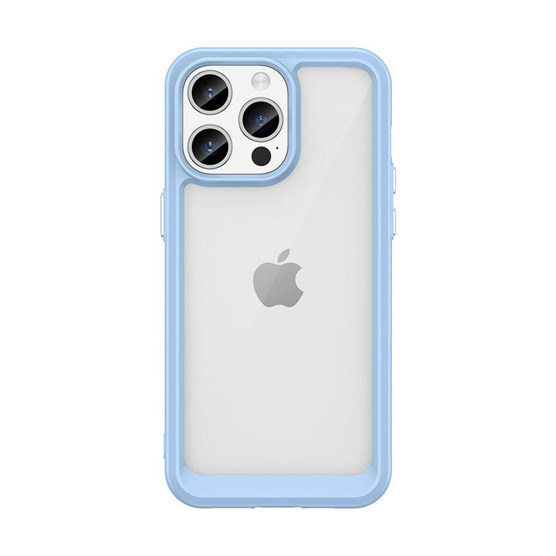Capa reforçada com moldura elástica para iPhone 15 Pro Max Outer Space - azul