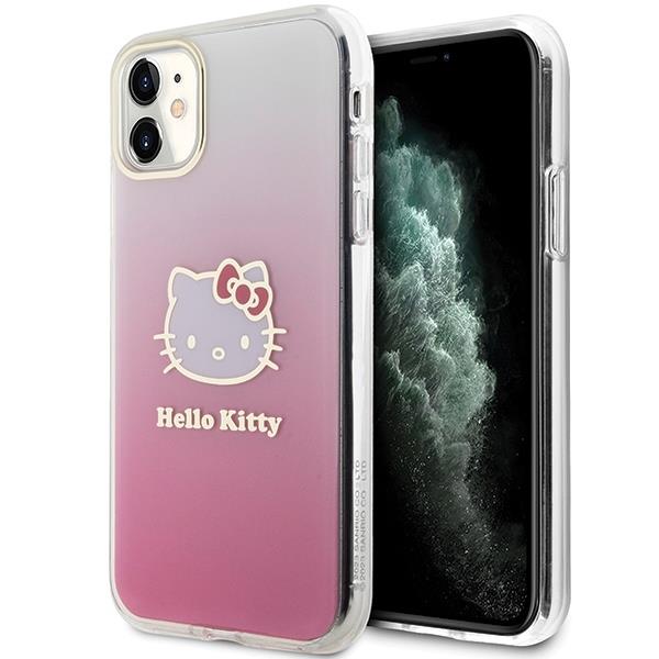 Capa Hello Kitty IML Gradient Electrop Kitty Head para iPhone 11 / Xr - rosa