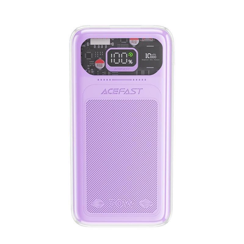 Banco de energia Acefast 10000mAh Série Sparkling carregamento rápido 30W roxo (M1)