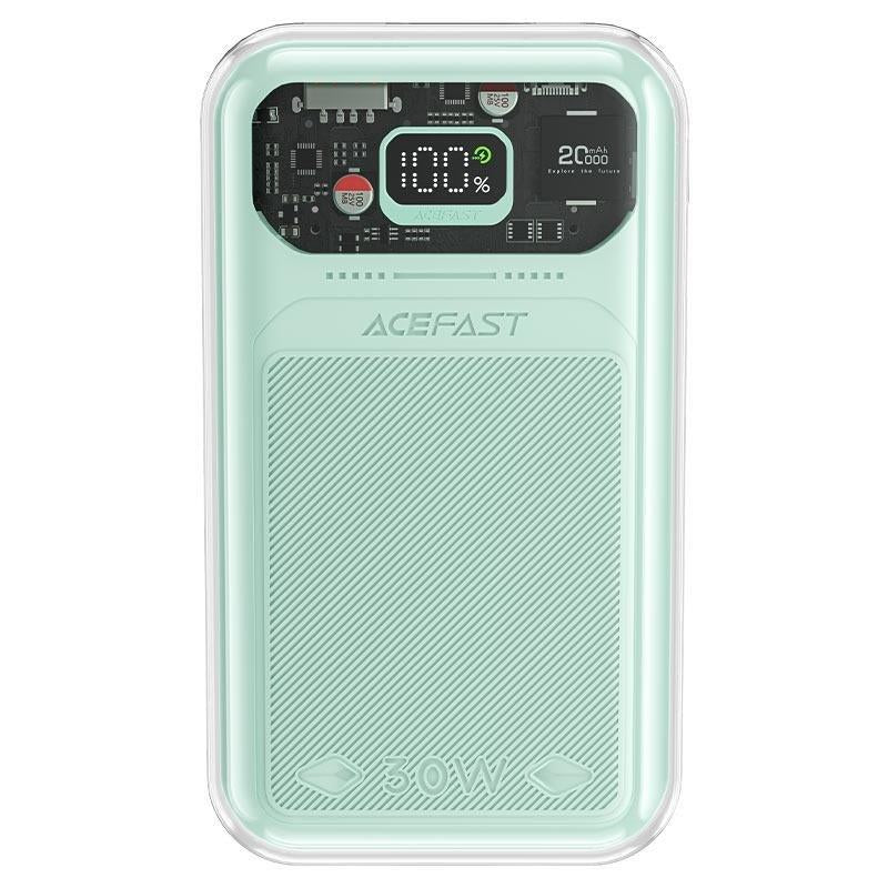 Banco de energia Acefast 20000mAh Série Sparkling carregamento rápido 30W verde (M2)