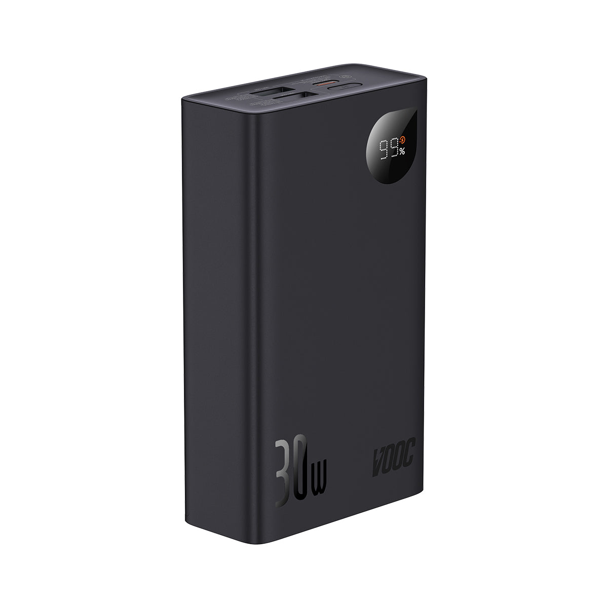 Baseus Adaman2 powerbank com display digital 20000mAh 30W 2 x USB / 1x USB Tipo C Power Delivery Quick Charge SCP, Oppo Super VOOC preto (PPAD050101)