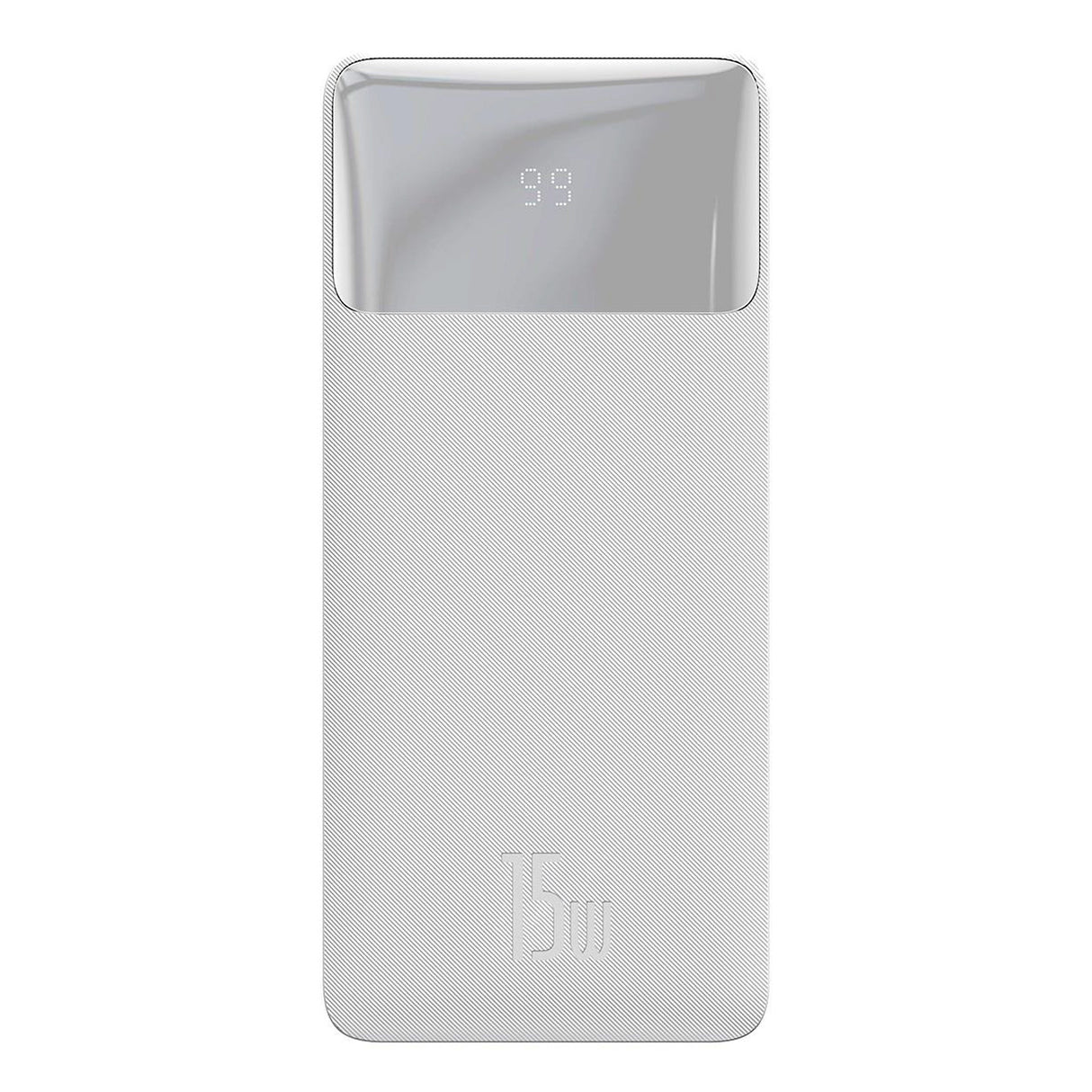 Baseus Bipow powerbank com display de 30000mAh 15W branco (Edição Internacional) + cabo USB-A para Micro USB 0.25m branco (PPBD050202)