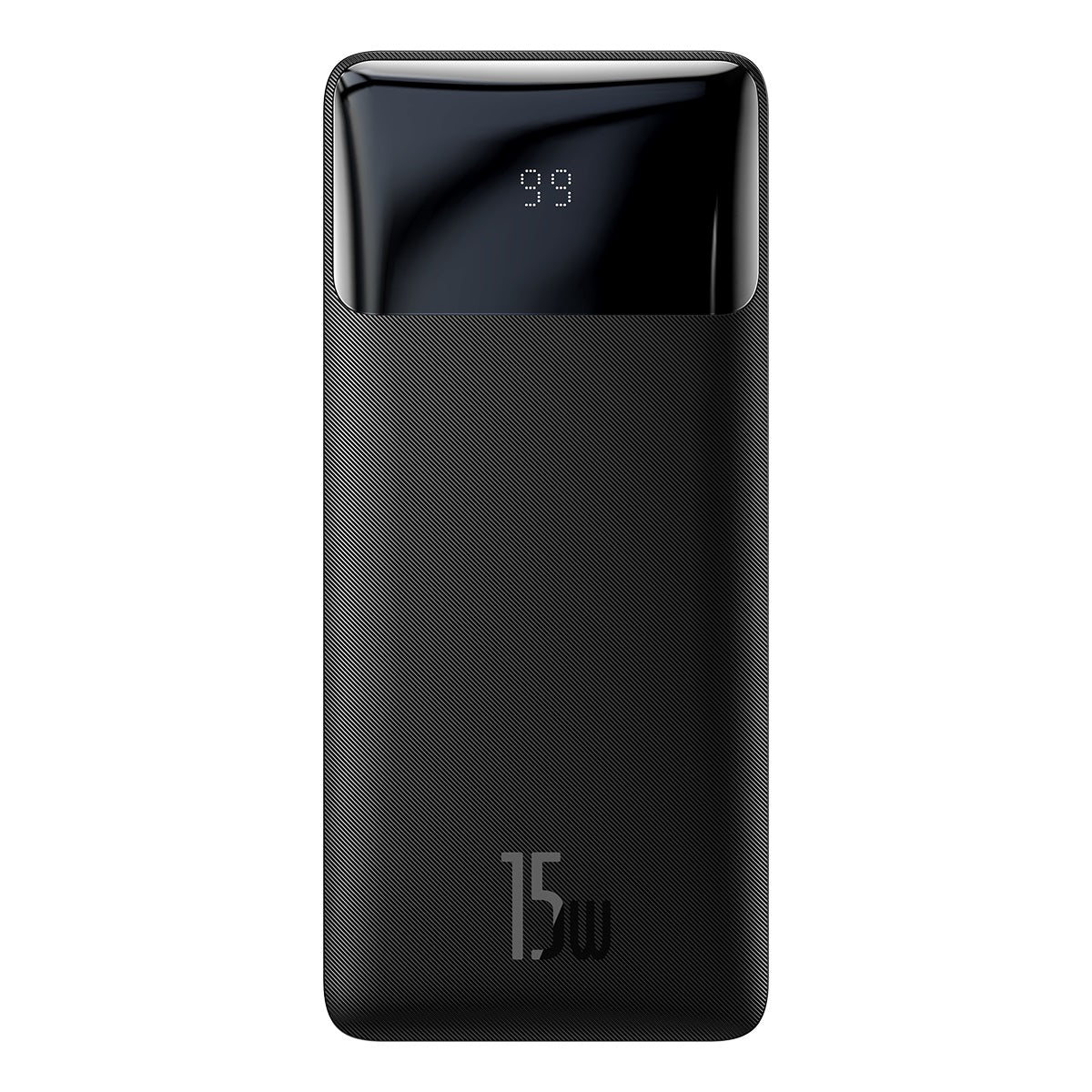 Baseus Bipow powerbank com display de 30000mAh 15W preto (Edição Internacional) + cabo USB-A para Micro USB 0.25m preto (PPBD050201)