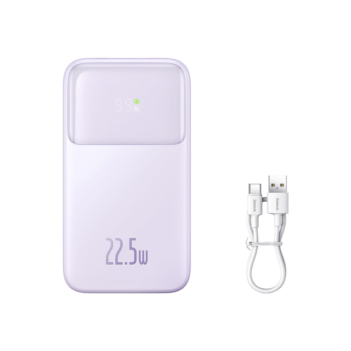 Powerbank Baseus Comet Series com display de 20000mAh 22.5W - roxo + cabo USB-A / USB-C