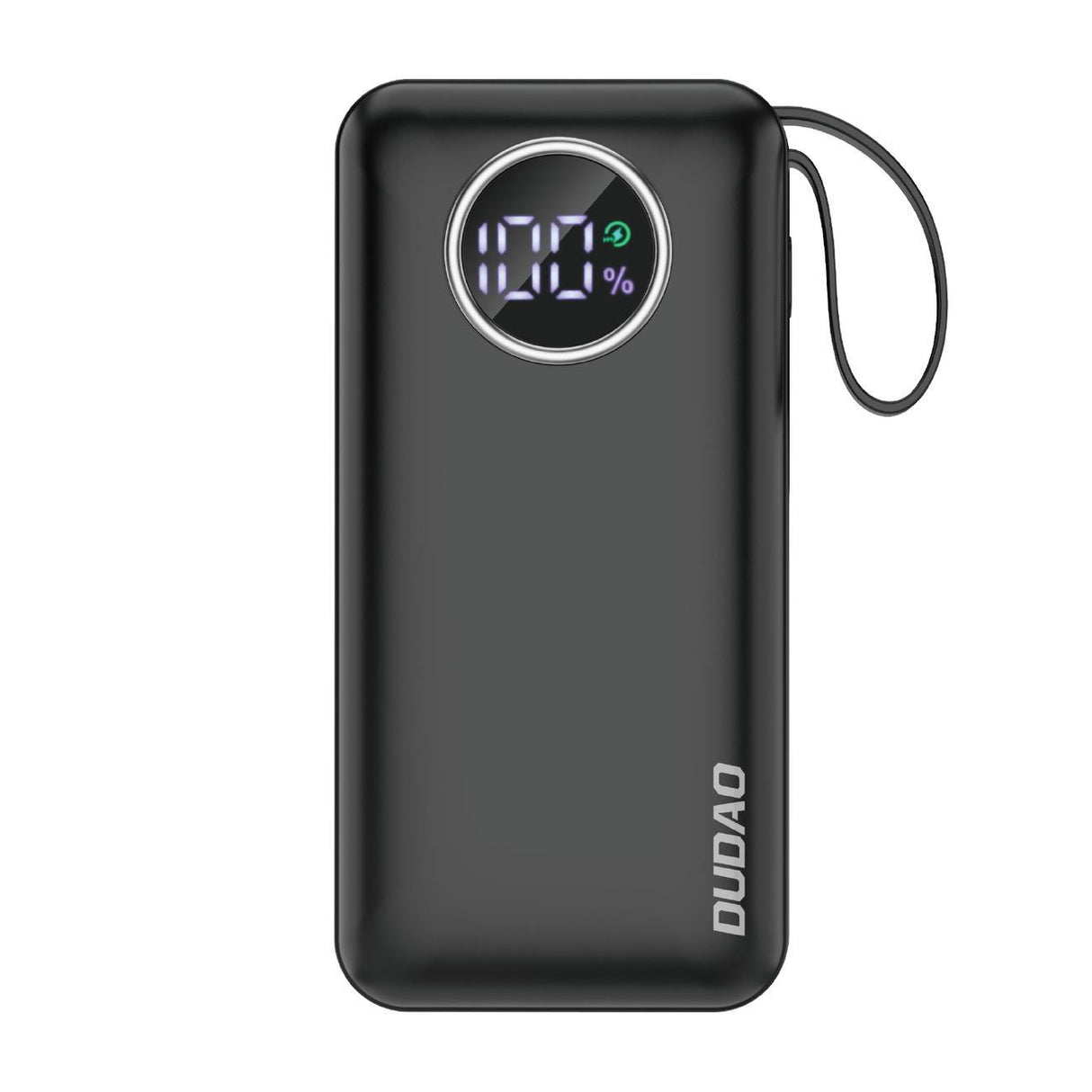 Carregador portátil Dudao 10000mAh 1xUSB-A / 1xUSB-C 22.5W com cabo integrado 1xLightning / 1xUSB-C preto (K15sB)