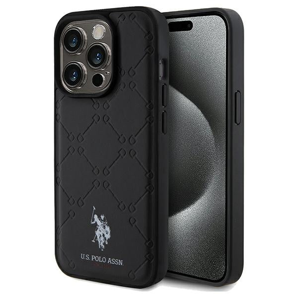 Etui U.S. Polo Assn. Yoke Pattern para iPhone 15 Pro - preto