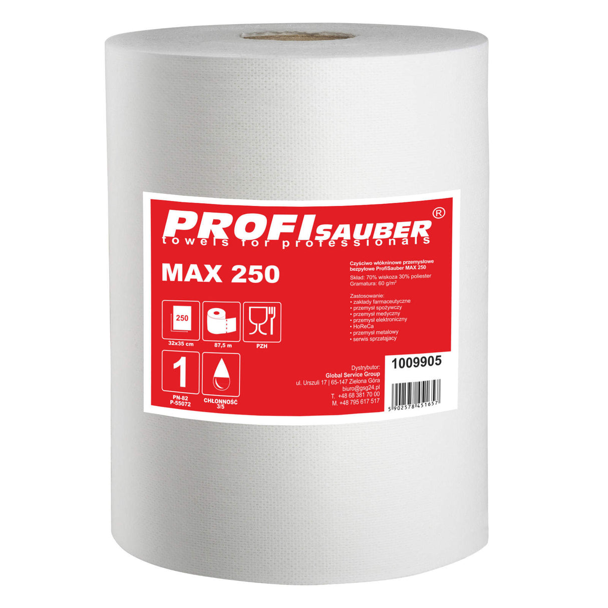Pano de limpeza industrial de não tecido ProfiSauber MAX 250