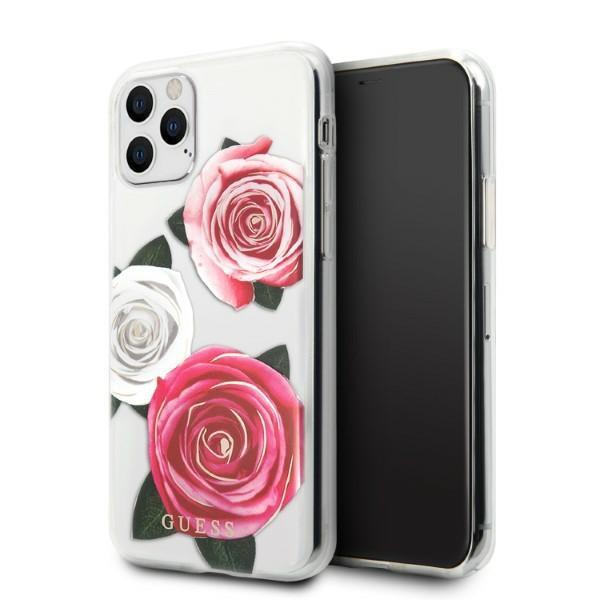 Capa Guess Flower Desire Rosa & Branca para iPhone 11 Pro - transparente