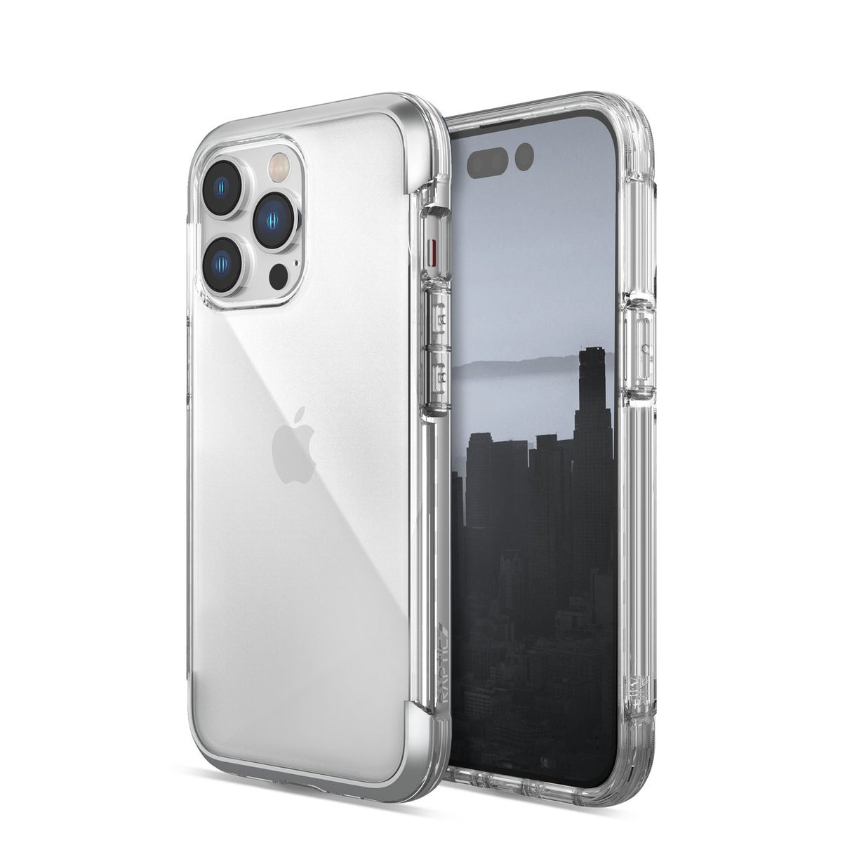 Capa Raptic X-Doria Air para iPhone 14 Pro, capa blindada prateada.