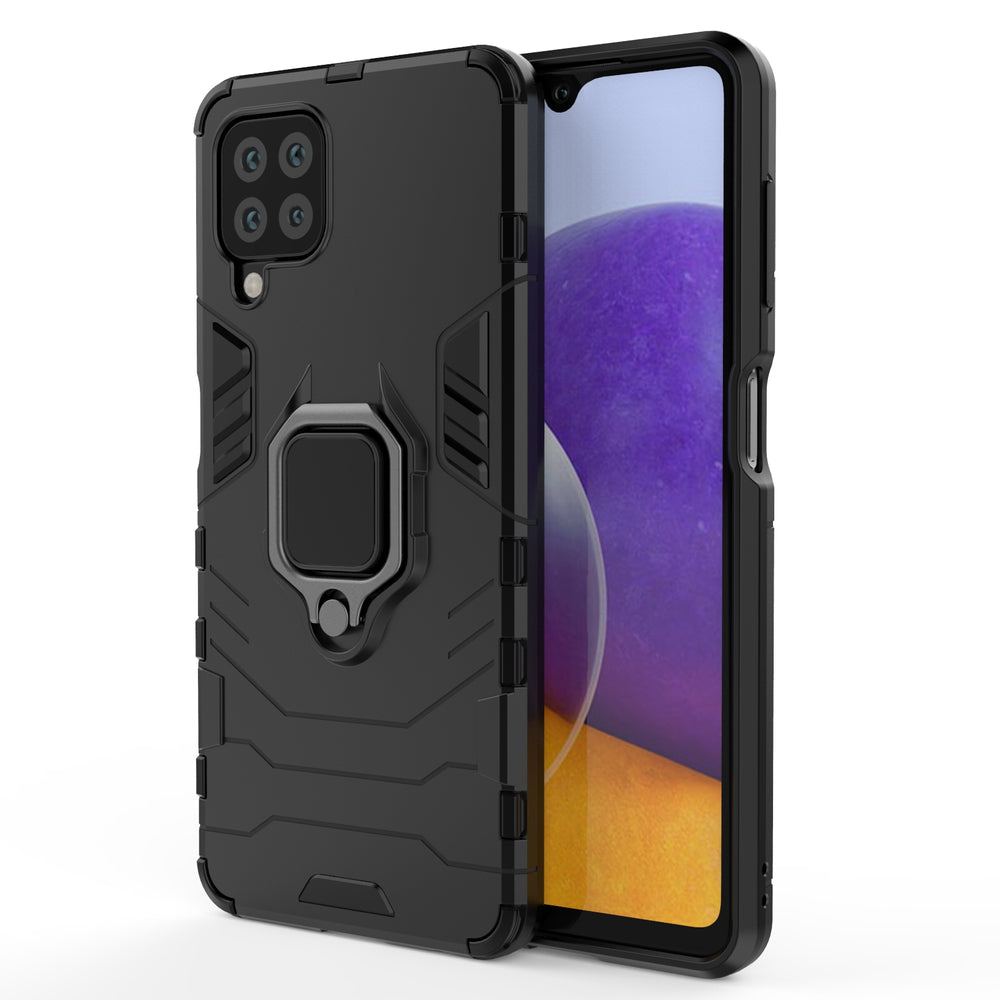 Capa híbrida blindada Ring Armor + suporte magnético para Samsung Galaxy A22 4G preto