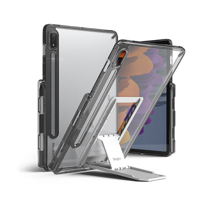 Ringke Fusion Combo Outstanding capa rígida com moldura de gel para Samsung Galaxy Tab S7 11'' + suporte adesivo cinza (FC475R40)