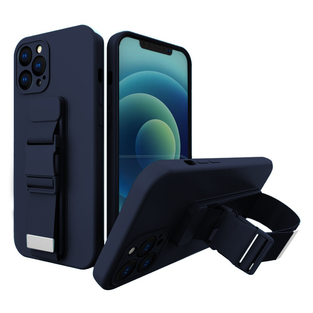 Corda caso capa gel com cordão corrente bolsa cordão Samsung Galaxy A21S azul