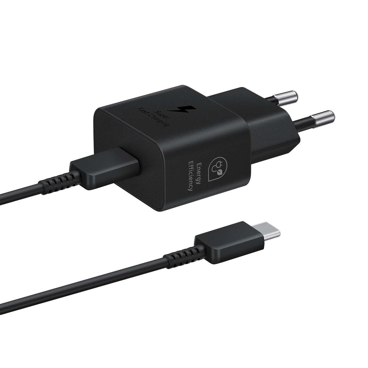 Carregador de Rede GaN Samsung EP-T2510XBEGEU 25W SFC com Cabo USB-C - Preto