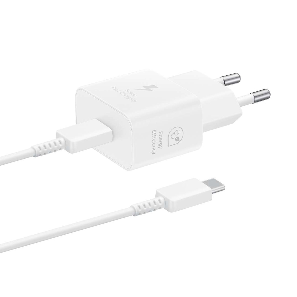 Carregador de Rede GaN Samsung EP-T2510XWEGEU 25W SFC com Cabo USB-C - Branco