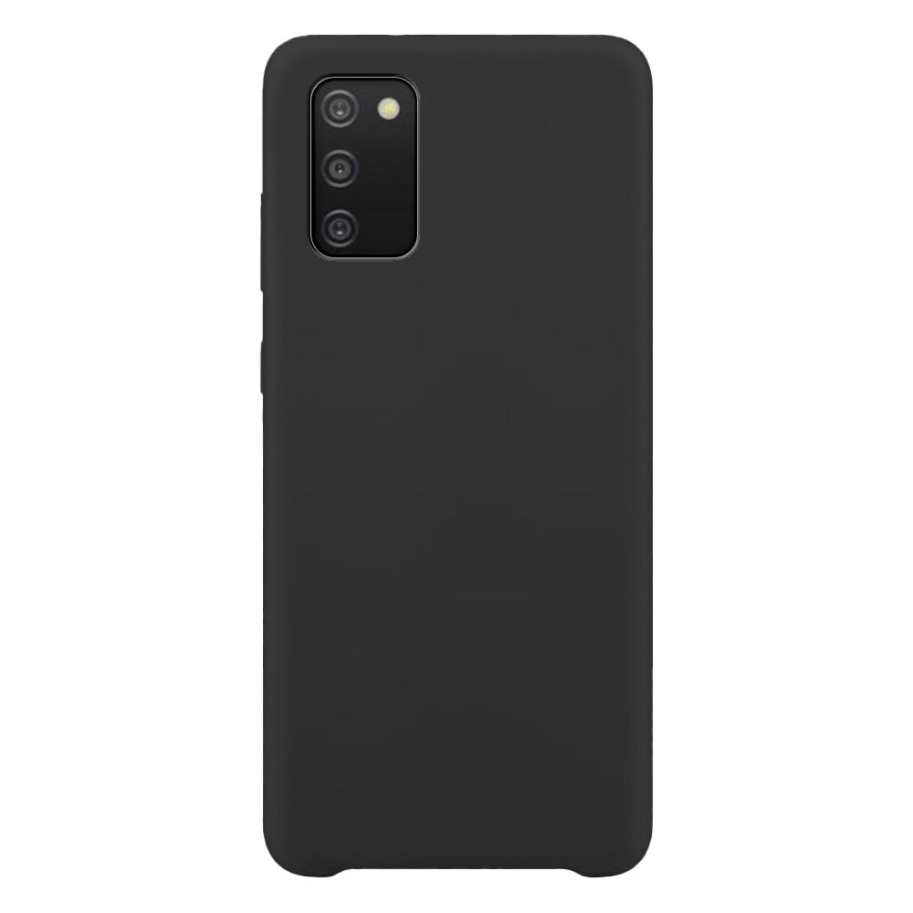 Capa de Silicone Flexível para Samsung Galaxy A03s na cor preta.