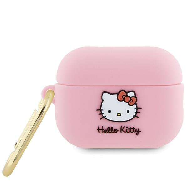 Capa Hello Kitty Silicone 3D Cabeça da Kitty para AirPods Pro 2 (2022/2023) - rosa