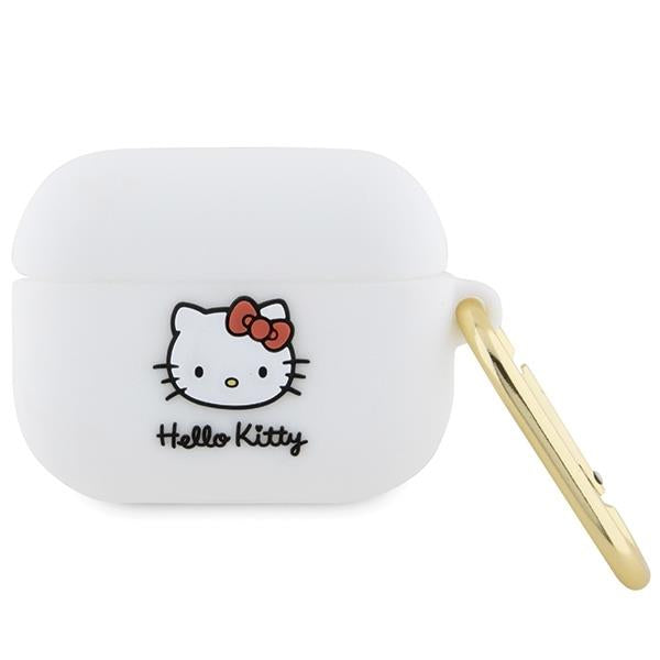 Capa Hello Kitty Silicone 3D Cabeça da Kitty para AirPods Pro - branca