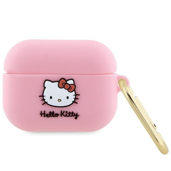 Capa Hello Kitty Silicone 3D Cabeça da Kitty para AirPods Pro - rosa