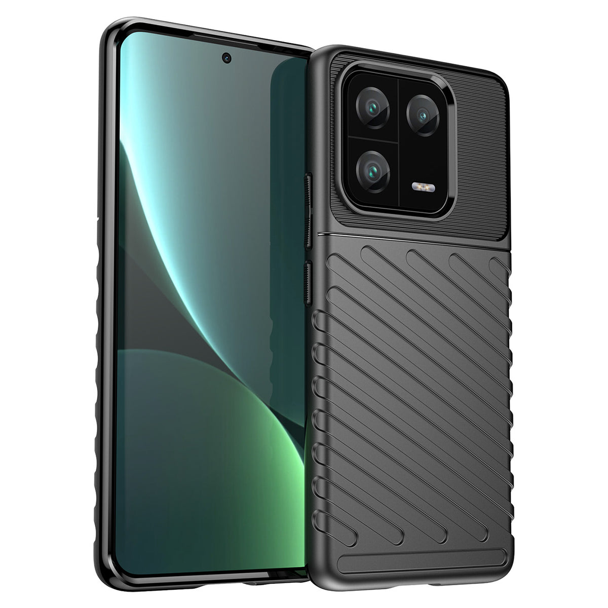 Capa Thunder Case para Xiaomi 13 Pro, de silicone resistente, na cor preta.